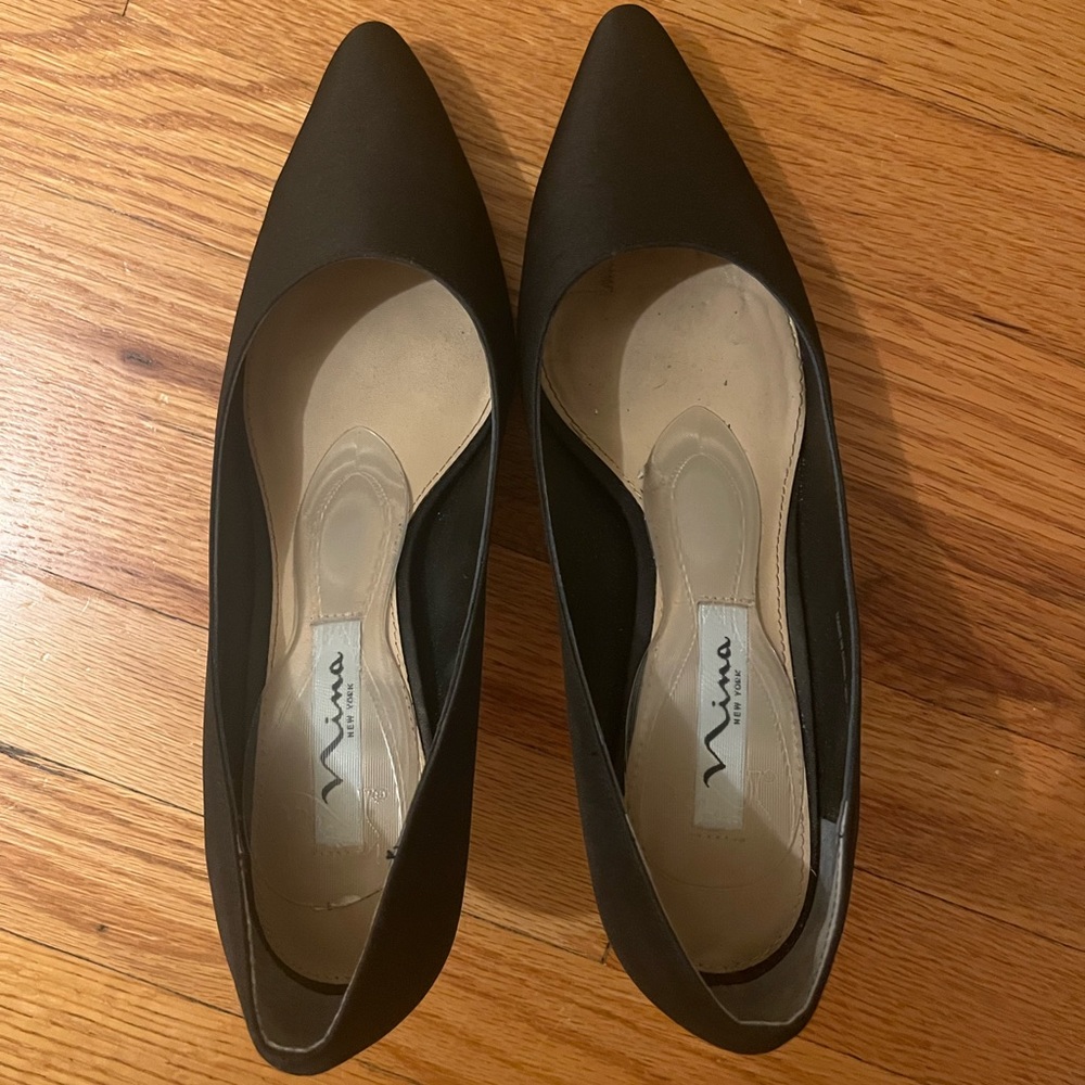 Nina 2 inch Satin Black heel